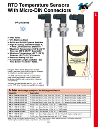 Thumbnail of document Data Sheet - PR-24 RTD Probes w/Mounting Threads & Micro-DIN Connectors